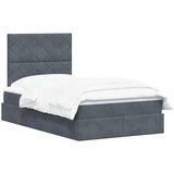  Krevet s madracem i skladištem Tamnosiva 120 x 200 cm Baršun | shoptok.hr