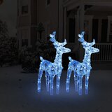 vidaXL Božični severni jeleni 2 kosa modri 80 LED akril | Shoptok.si
