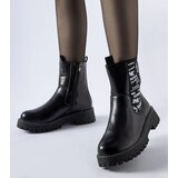 Gemre Black insulated ankle boots with Barbena lettering | shoptok.hr