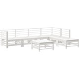 Maison Chic Seti vrtnega pohištva - Vrtna garnitura - Vrtni pohištvo set 7-delna bela trdna borovina, (21806070) | Shoptok.si