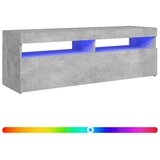 TV ormarić s LED svjetlima siva boja betona 120x35x40 cm | shoptok.hr