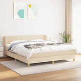  Krevet s oprugama i madracem krem 160x200 cm od tkanine | shoptok.hr