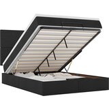 Maison Chic Otomanska Posteljni okvir - Dvoposteljna postelja - Zakonska postelja z vzmetnico & LEDs črna 140x190 cm-J188, (21773302) | Shoptok.si