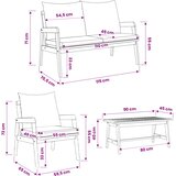 Bistro set s jastukom 5 pcs Smeđa Čvrsto drvo akacije | shoptok.hr