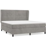 vidaXL Box spring postelja z vzmetnico svetlo siva 180x200 cm žamet | Shoptok.si
