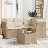 vidaXL 5-dijelni vrtni set sofa s jastucima bež od poliratana | shoptok.hr