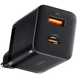 Super Si Pro brzi punjač USB + USB-C 30W, crni