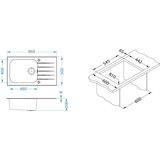 Alveus enojno in pol pomivalno korito z odcejalnikom Glassix UP 40 - črno kaljeno steklo (1123645) | Shoptok.si