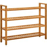 vidaXL Stojalo za čevlje s 4 policami 100x27x80 cm trdna hrastovina Cene