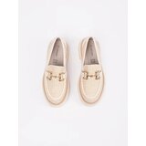 GOODIN Beige platform loafers with gold chain | Shoptok.si
