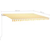vidaXL Automatska tenda na uvlačenje sa stupovima 4 5x3 m žuto-bijela | shoptok.hr