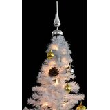  Umjetno osvijetljeno božićno drvce s kuglicama bijelo 180 cm | shoptok.hr