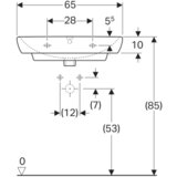 Geberit Selnova Square 65 lavabo 500.299.01.1(5) | ePonuda.com
