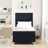 vidaXL Box Spring krevet s madracem Crni Jednokrevetni Tkanina | shoptok.hr