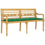  Klupa Batavia sa zelenim jastukom 150 cm od masivne tikovine | shoptok.hr
