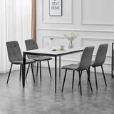 Modern Home Set od 4 prošivene baršunaste stolice za blagovaonicu i dnevni boravak - sive | shoptok.hr