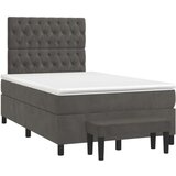 Box spring krevet s madracem tamnosivi 120 x 200 cm baršunasti | shoptok.hr