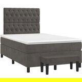 Box spring postelja z vzmetnico temno siva 120x200 cm žamet, (20790755) | Shoptok.si
