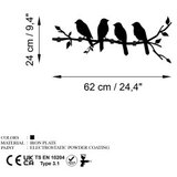 Lessentiel Maison zidna vešalica Sitting Birds, 62x42x2cm, Crna | ePonuda.com