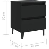  Noćni ormarić crni 40 x 35 x 50 cm od konstruiranog drva | shoptok.hr