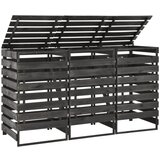 vidaXL Trojna lopa za smetnjake 210x75x121 cm barvana trdna borovina Cene