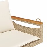  Klupa za ljuljanje s jastucima bež 109x62x40 cm od poliratana | shoptok.hr