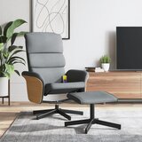 Maison Chic masažni naslanjač - Relax naslanjač s stolčkom za noge svetlo sivo blago, (22061804) | Shoptok.si
