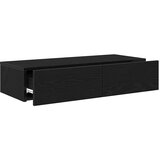  Zidna polica s ladicama crna 80x33x17 cm izrađeno drvo | shoptok.hr