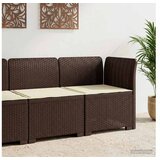 vidaXL Fotelja za jedan s Jastukom Izgled Ratan PP Smeđa - Smeđa Kutna sofa s kremastim jastučićem | shoptok.hr
