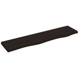  Zidna polica tamnosmeđa 80x20x2 cm od obrađene hrastovine | shoptok.hr