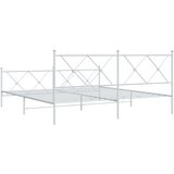  Metalni okvir kreveta uzglavlje i podnožje bijeli 183x213 cm | shoptok.hr