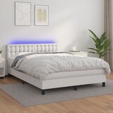  box spring s madracem LED bijeli 140x190 cm umjetna koža | Eponuda.ba