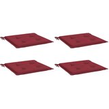 vidaXL Blazine za vrtne stole 4 kosi vinsko rdeče 40x40x3 cm blago | Shoptok.si