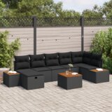 vidaXL 8-dijelni vrtni kauč set s jastučićima crni poli ratan | shoptok.hr