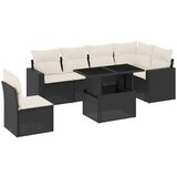  The Living Store Vrtna sedežna garnitura 7-delna z blazinami črn poli ratan - Vrtna Sedežna Garniture, (21451717) | Shoptok.si