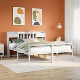 Krevet s regalom z knjige bez madraca bijeli 180x200cm borovina | shoptok.hr