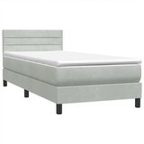 Box Spring krevet s madracem svijetlo sivi 80x210 cm baršun | shoptok.hr