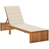 Maison Chic Ležalnik - Sončna ležalnik z blazino trden akacijev les, (22042801) | Shoptok.si