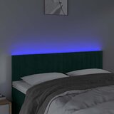  LED uzglavlje tamnozeleno 144x5x78/88 cm baršunasto | shoptok.hr