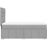 vidaXL Box spring postelja z vzmetnico svetlo siva 90x200 cm blago | Shoptok.si