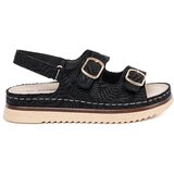 GOODIN Black sandals with gold elements | Shoptok.si