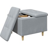  Otoman za pohranu Svijetlo siva 60 x 60 x 45 cm tkanina | shoptok.hr