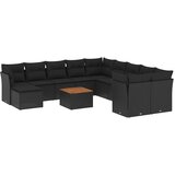  12-dijelni set vrtnih sofa od poliratana s jastucima crni | shoptok.hr