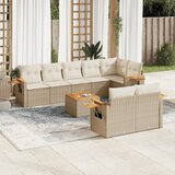 vidaXL 9-dijelni set vrtnih sofa s jastucima bež od poliratana | shoptok.hr