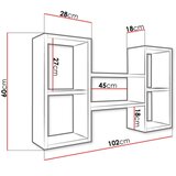  Zidna polica TRIO 60x102 cm bela | Eponuda.com