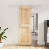  Klizna vrata Prirodna i bijela 70 x 210 cm Čvrsta borovina | shoptok.hr