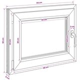  Unutarnja boja prozora u podrumu bijela RISOR 50 x 55 cm - Bijela 65 x 50 cm (Dvostruki sloj) Nagibanje i okretanje lijevo | shoptok.hr