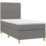  box spring s madracem LED tamnosivi 90x200 cm tkanina | shoptok.hr