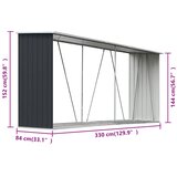  Vrtna ostava za drva pocinčani čelik 330 x 84 x 152 cm antracit | shoptok.hr