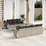 vidaXL 8-dijelni set vrtnih sofa od poliratana s jastucima svjetlosivi | shoptok.hr